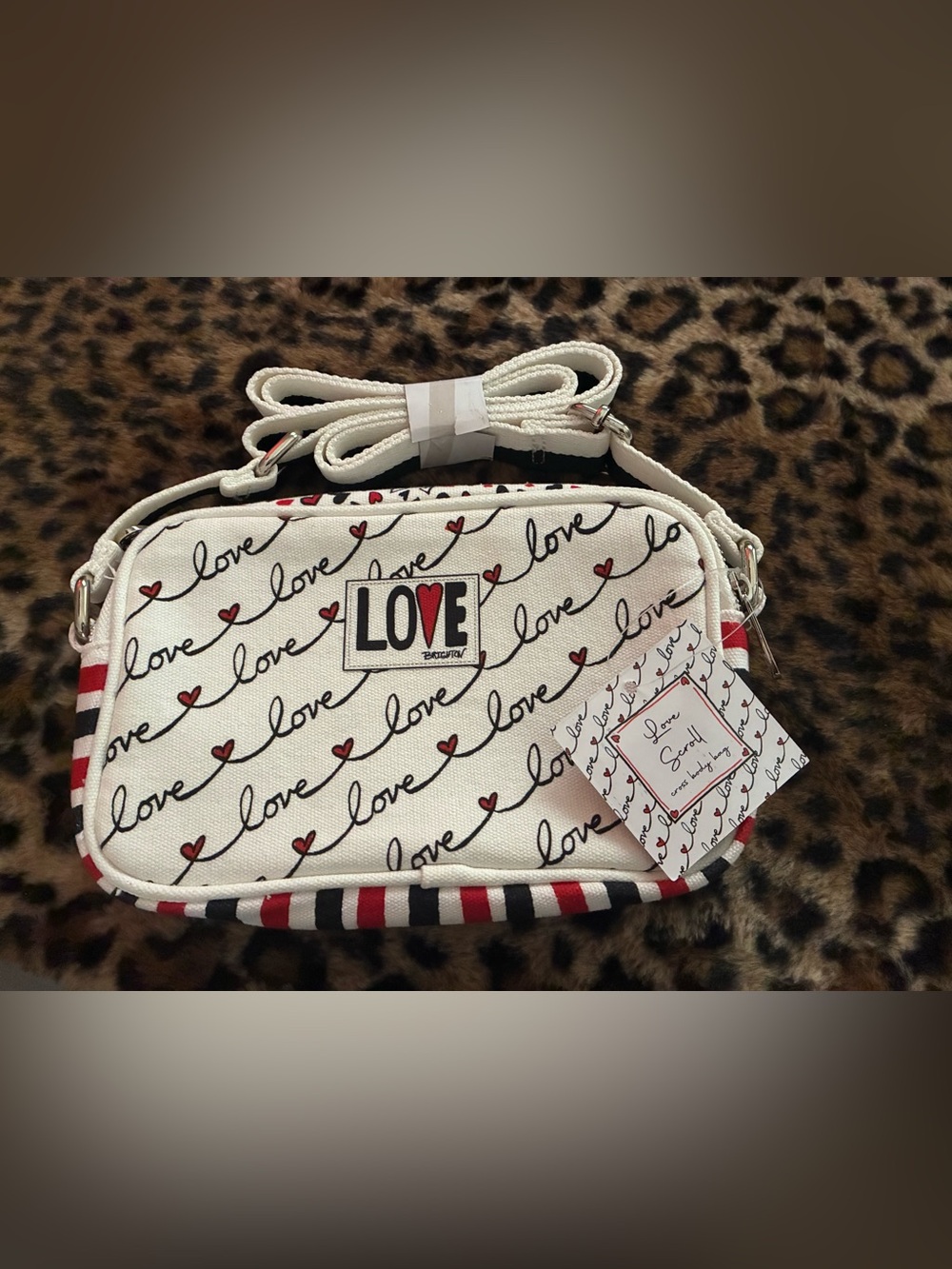 Brighton White 'Love' Print Crossbody Bag